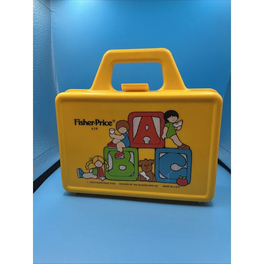 Fisher price Quaker Oats ABC Fun Kindergarten Plastic Lunchbox Tote/Crayon Box